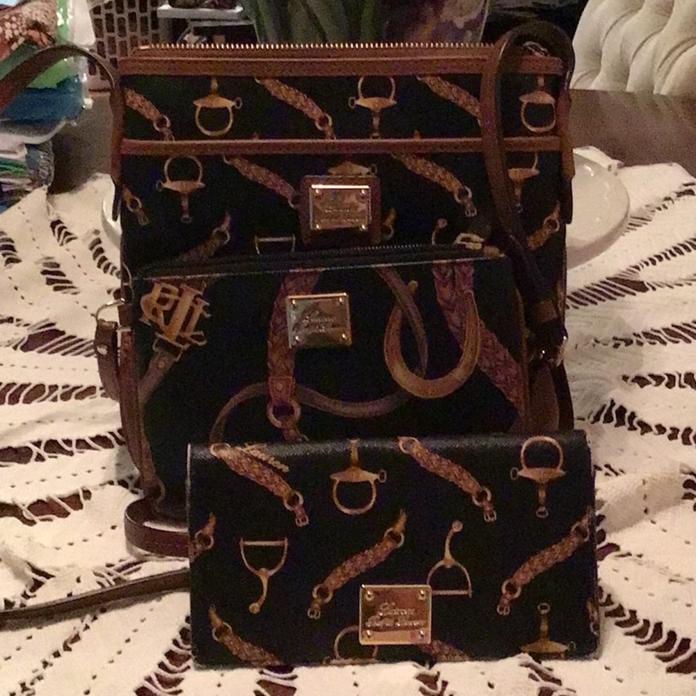 Beautiful Lauren by Ralph Lauren crossbody set with bag, wristlet and wallet